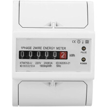 220V digital elmätare, XTM75S-U tydlig LCD-display, 1-fas noggrann mätning, enkel installation för hem och kontor