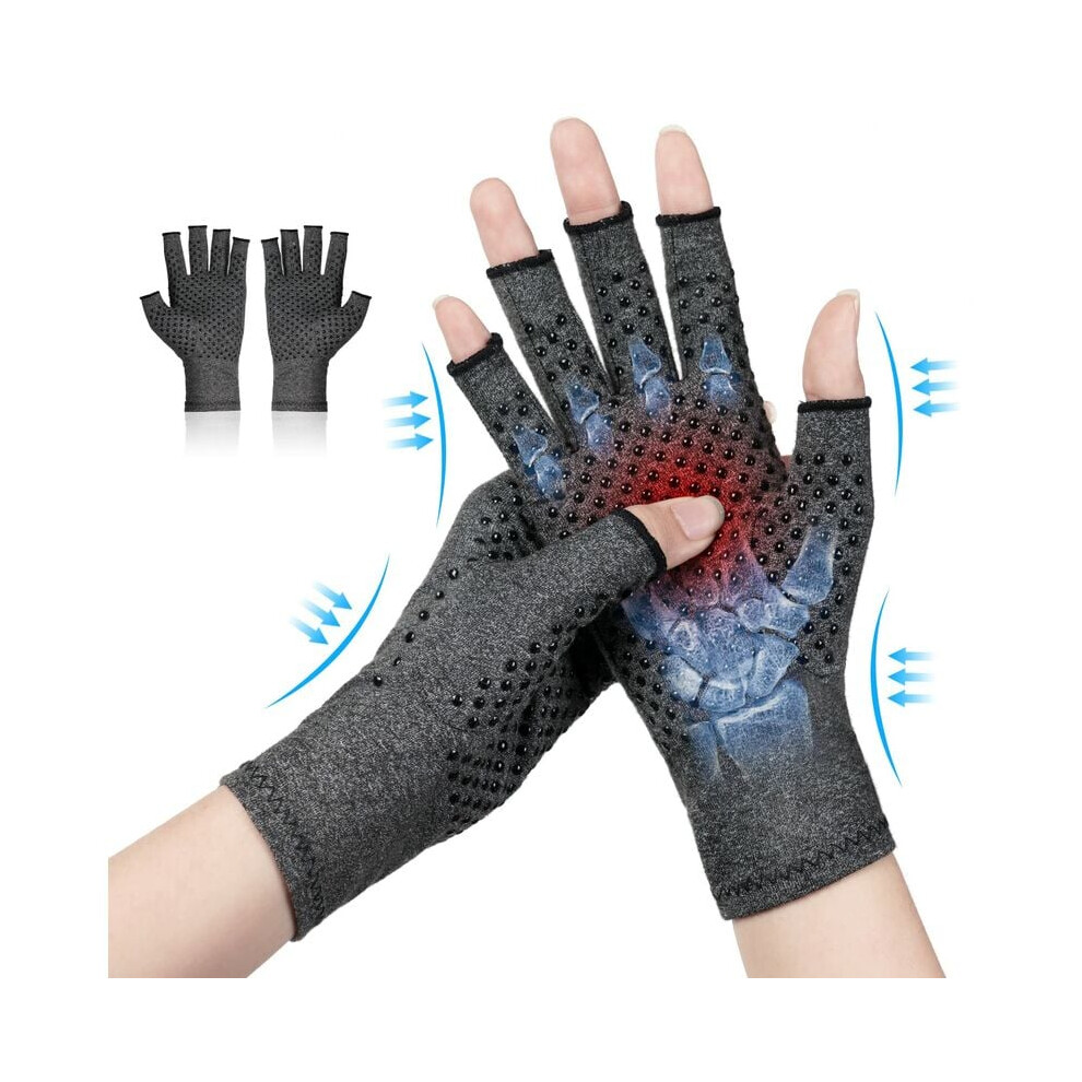 Hand Support & Pain Relief Gloves, Fingerless Gloves for Women Men, Arthritis Compression Gloves for Rheumatoid, Osteoarthritis, Raynauds