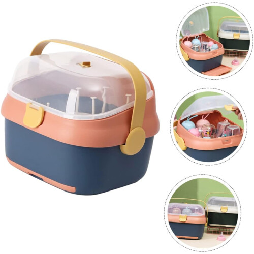 Bottle Storage With Lid  Breastfeeding Bottle Drying Box, Kitchen Draining Box, Tableware Container, Multicolor 1