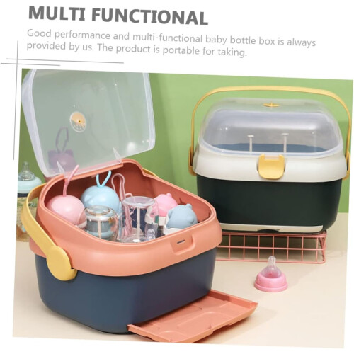 Bottle Storage With Lid  Breastfeeding Bottle Drying Box, Kitchen Draining Box, Tableware Container, Multicolor 2