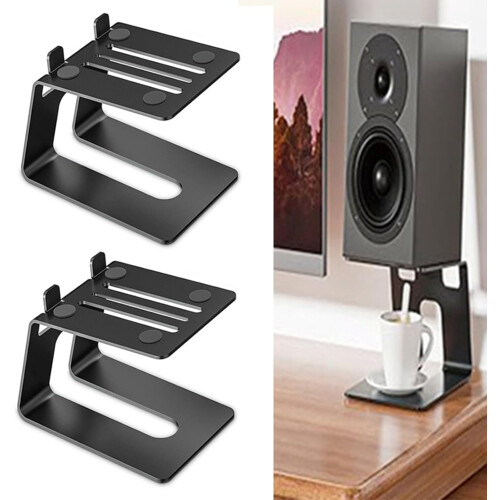 Desktop Speaker Stands 2Piece For Small And Medium Bookshelf Computer Speakers, Speaker Storage Bracket, Durable Design 1
