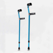 Adjustable Lightweight Aluminum Forearm Crutches with Ergonomic Cuffs and Comfortable Armrest Support, Blue Pair