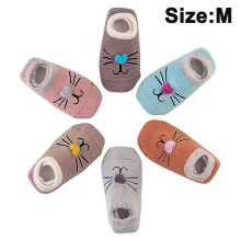 6 Pairs Thick Bottom Baby Shoes Socks Baby 0-3 Years Old Children Toddler Floor Socks Non-slip Glue Boat Socks M 6 pairs beard styles