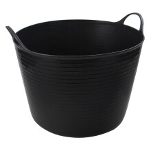 Builders Basket Tool Trug Flexible Box Garden Bucket 42L Black Plastic Storage Large