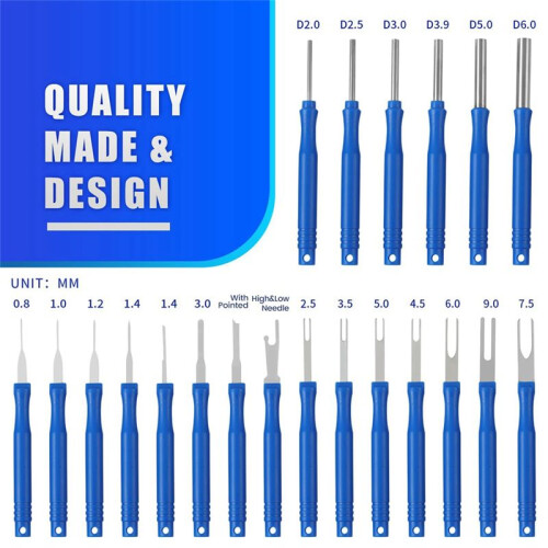 21Pcs Car Terminal Removal Tool Kit Cable Plug Remove Puller Electrical Wire Crimp Connector Pin Extractor 2