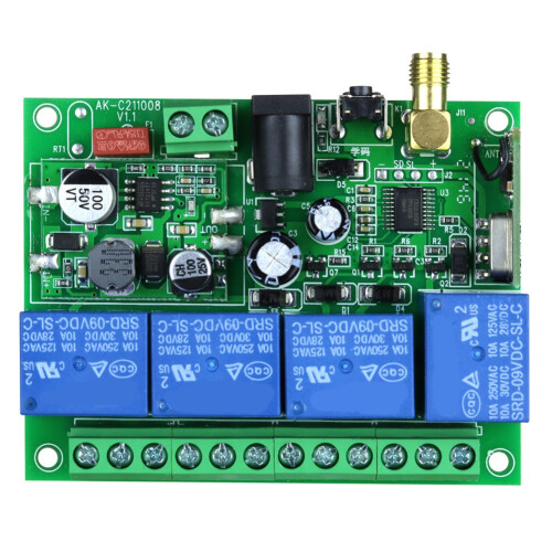 DC12V -36V 4CH Wireless Remote Control LED Light  Relay Output Radio RF Waterproof Transmitter & 433MHz Receiver 2