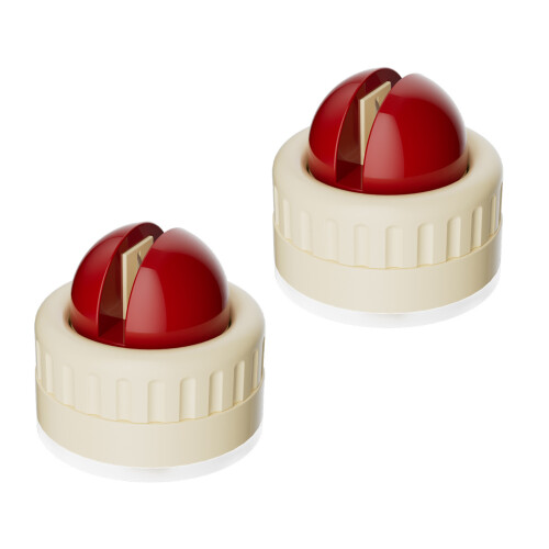 Pack of 2 Quick Grinding Stone Nonslip Suction Base-Red