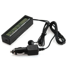 3 In1 Digital Car Thermometer Voltmeter Auto Indoor Outdoor Temperature Voltage Meter Alarm Clock Orange Backlight