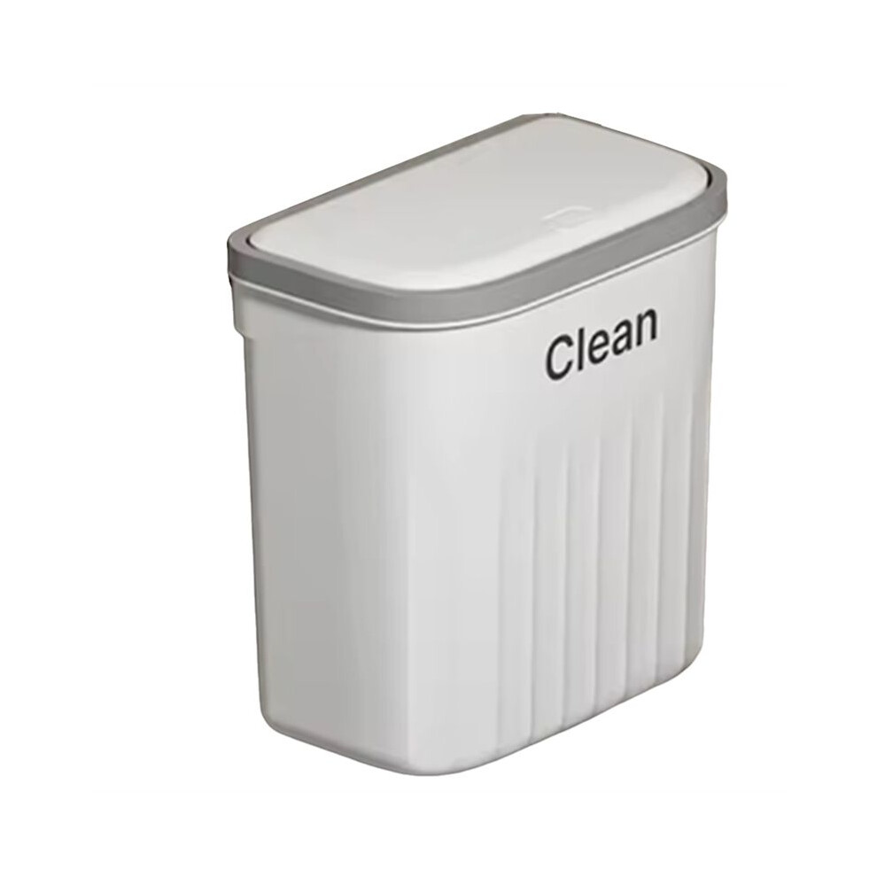 16L Wall Mounted Trash Can For Bathroom Toilet Garbage Bucket With Lid Kitchen Recycling Bin Wastebasket White 4713984188300