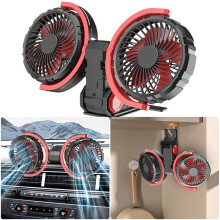 Car Double Fan Brushless Motor Air Cooling Fan Adjustable 3 Mode Auto Cooler Portable Dashboard