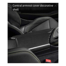 Echtkarbonfaser für Corvette C8 2020-2023 Auto-Mittelarmlehnenbox-Schutzabdeckung Aufbewahrungsbox-Abdeckung