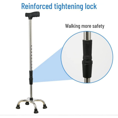 Adjustable Walking Cane with Extra Stable 4Tube Base and Ergonomic Handle for Elderly 1