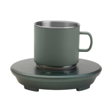 Dual Temperature Control Mug Warmer and Cooler with 55C Heating and 8C Cooling for Desk, Green Stainless Steel Cup