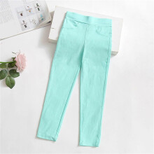 Candy Color Solid Leggings for Toddler Baby Girls, Compatible with School & Yoga Wear, Mint Green, 6-7 Years
