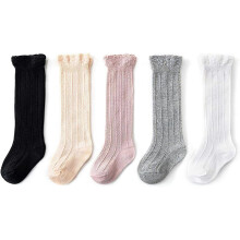 5 Pair Baby Girls Knee High Socks Tube Cute Stockings Long Unisex Infants Toddler Sock Tights Baby