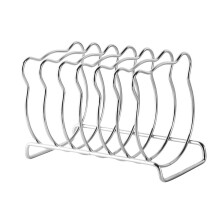 Stainless Steel Toast Rack with AntiSlip Base, 6 Slot Bread Holder for Breakfast Organization