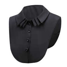 Layered Faux Collar Chiffon Removeable Collar Decorative-Black