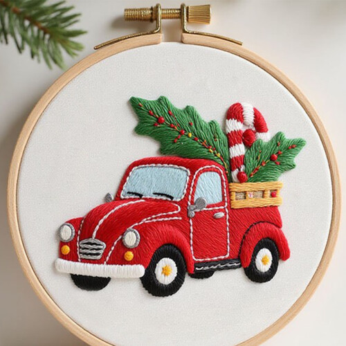 Beginnersborduurset Kerstthema Borduurknutselset met-2 2