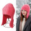 Warm Windproof Winter Cap Ears Comfortable Knit-bright pink 3