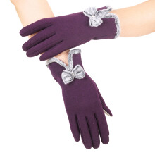 Bowknot Thicken Gloves for Girl Women Christmas Gift-Purple