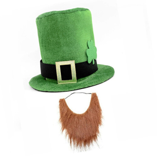 Costume de barbe avec chapeau haut de forme Shamrock-D