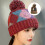 Farbblockierende, randlose Strick-Wintermütze mit Pompons,-Beige 2