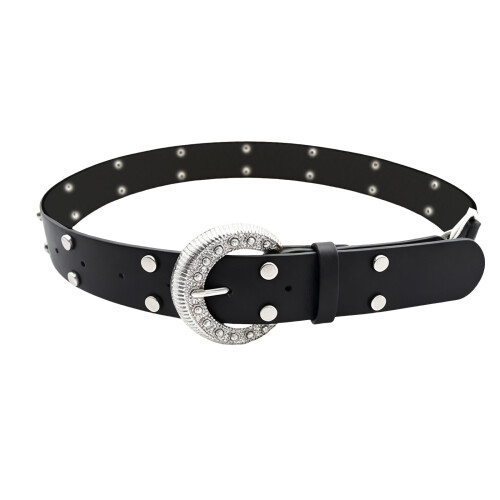 Ceinture gravée Punk Rock, Style gothique rétro, boucles-Noir