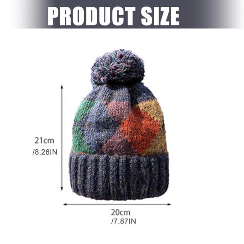 Farbblockierende Wintermütze ohne Krempe mit Pompons,-Kaffee 2