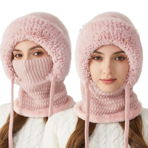 Multifunctional Knitted Hat – Winter Windproof Warm Hat-Pink