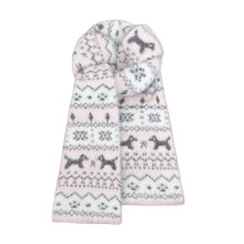 Cache-cou léger à imprimé animal d'hiver, accessoire-Chiot rose