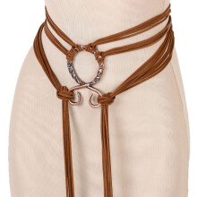 Medieval Theme Rope Belt Waist Belt For-bronze thread brown