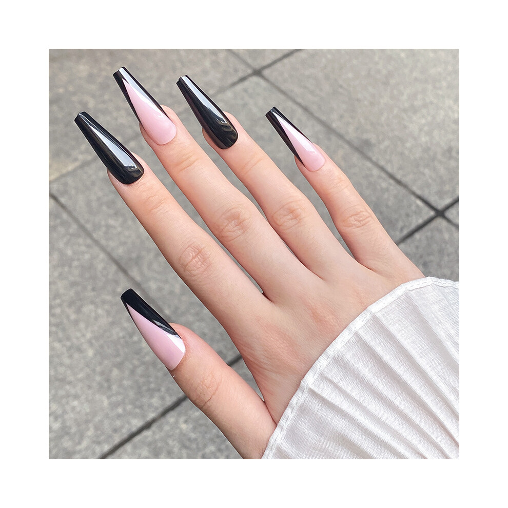 Reusable Nails For Women, Large V Shape Extra Long Eco-Friendly ABS, Press On Nails Salon-Quality Look At Home, Customizable Nails Easy Application,