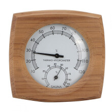 2in1 Wooden Sauna Thermometer and Hygrometer Accurate Temperature Humidity Gauge for Steam Room