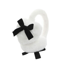 Winteroorbeschermers Fuzzy Bows Accent Thermische isolatie-Wit