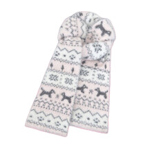 Omkeerbare sjaal met schattig kattenmotief Winter-Roze pup