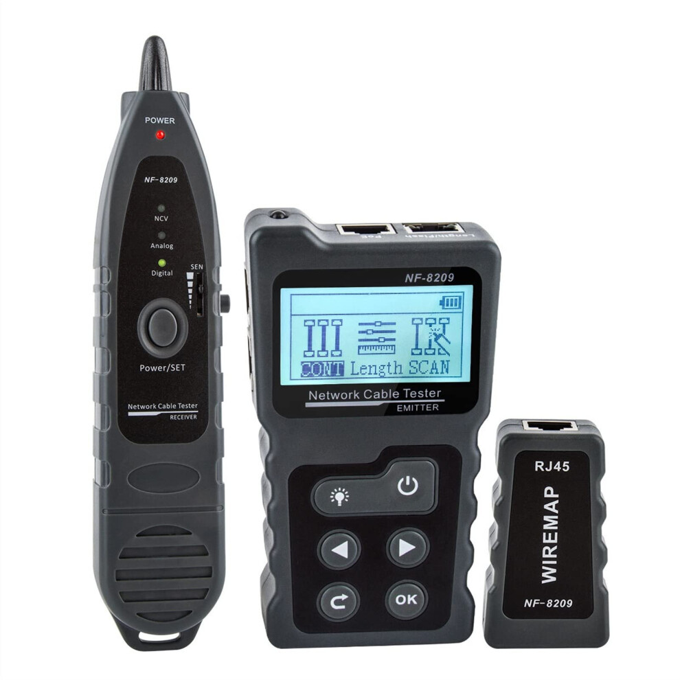 Fiber Tester Nf-8209 With Lcd Display, Length Tracker, Poe Compatibility, Cable Wire Checker, Multifunction Network Tool 9044945394993