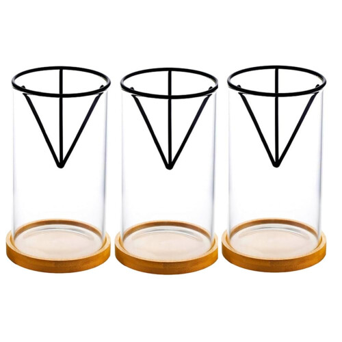 3 Pack Avocado Growing Kit, Glass Seed Starter Vase with Bamboo Base for Easy Sprouting Ref: 8867
