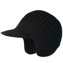 Mit Thermo-Fleece gefütterte Strickmütze mit-Schwarz