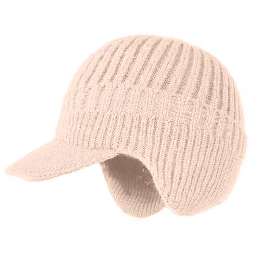 Bequeme Strickmütze mit Ohrenklappen, verdicktes-Beige