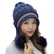 Casquette d'hiver en polyester doublée d'oreillettes avec-Bleu 1