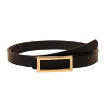 Furry Leopard Design Thin Waist Belt Unisex-Black 102cm