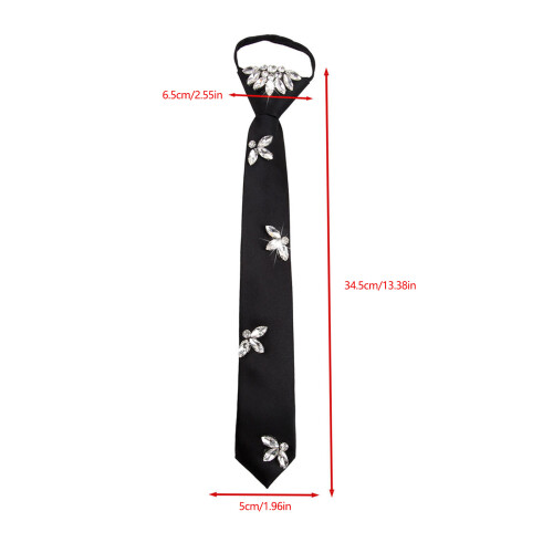 Luxurious Rhinestones Studded Tie Wrinkle Resistant Polyester 2