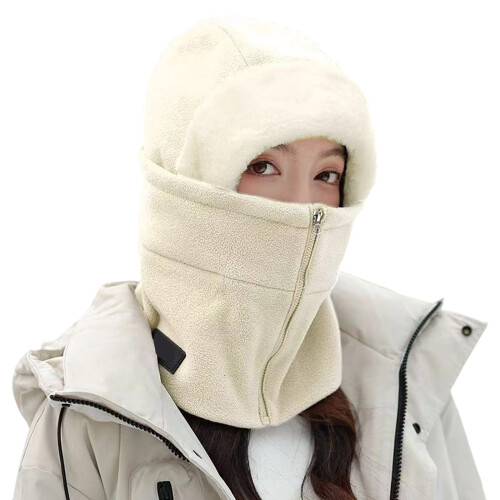 Gesichtsbedeckung, Wintermütze, winddicht, Ohrenklappe,-Beige