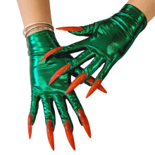 Gants de spectacles de danse à la mode, en tissu-Vert