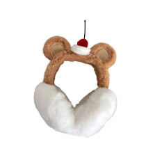 Cache-oreilles en fourrure pour snowboard,-Marron foncé