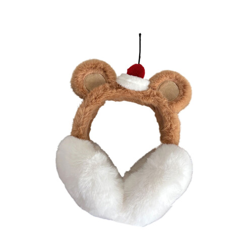 Cache-oreilles en fourrure pour snowboard,-Marron foncé