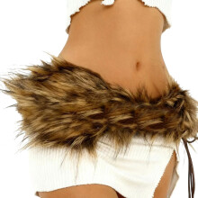 Ceinture luxueuse en peluche, ceinture en fourrure de couleur
