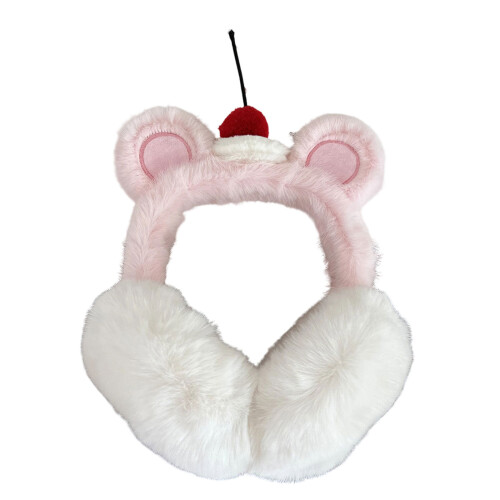 Cache-oreilles en fourrure pour snowboard,-Rose clair