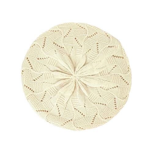 Elastische rekbare uitgeholde baretkap, ademend, dames,-Beige