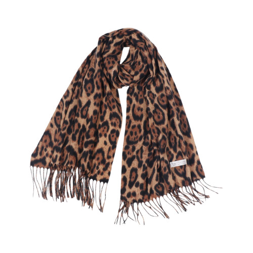 Leopard Pattern Comfortable Winter Scarf Fringe-leopard print